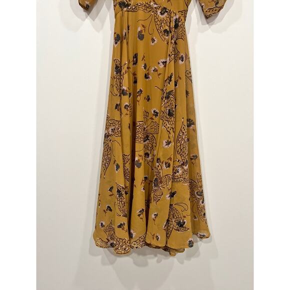 Free People Bonnie Keyhole Butterfly Print Midi Dress - Picture 5 of 14